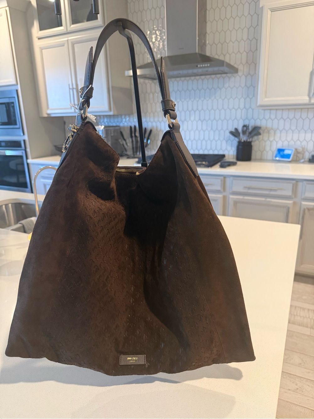 Jimmy Choo Brown Suede Hobo Bag - Classic Everyday Shoulder Bag